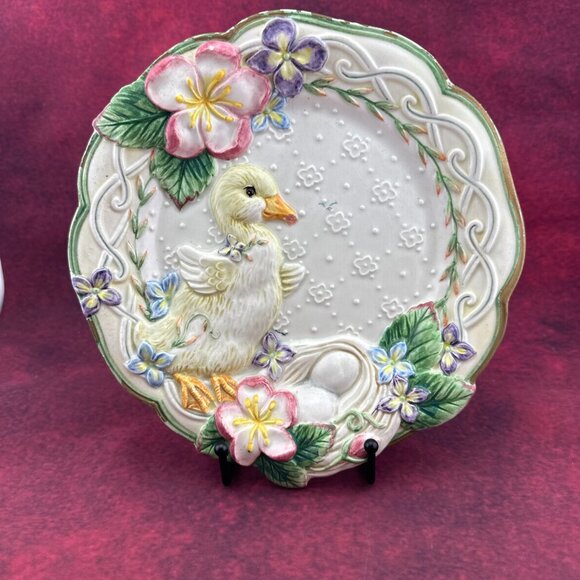FITZ AND FLOYD SPRING EASTER PLATE GARDEN RAPSODY, 8.5 inch - Picture 1 of 6